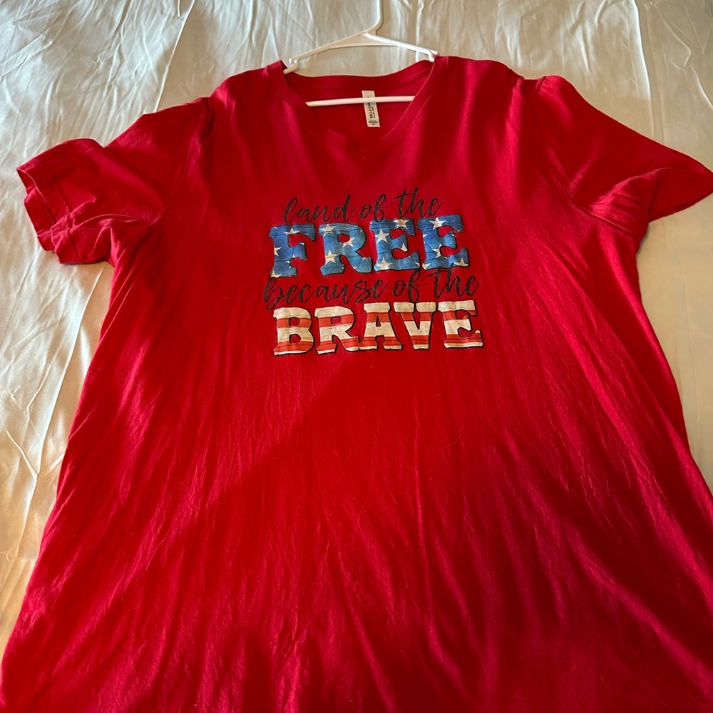 Bella Canvas Red Kids Tee with Patriotic Print